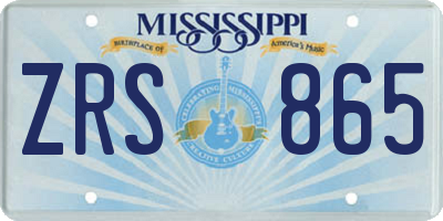 MS license plate ZRS865
