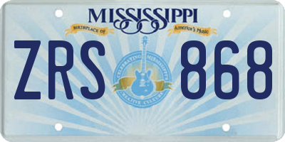 MS license plate ZRS868