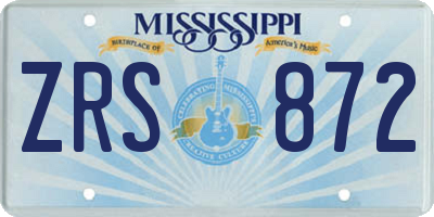 MS license plate ZRS872
