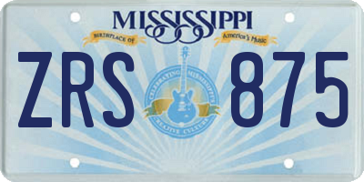 MS license plate ZRS875