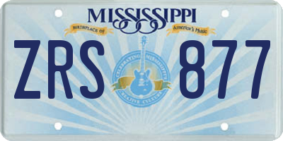MS license plate ZRS877