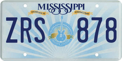 MS license plate ZRS878