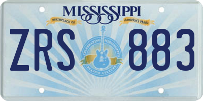 MS license plate ZRS883