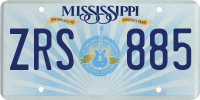 MS license plate ZRS885