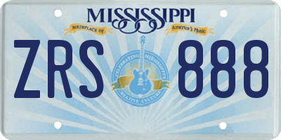 MS license plate ZRS888