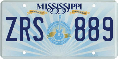 MS license plate ZRS889
