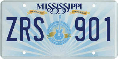 MS license plate ZRS901