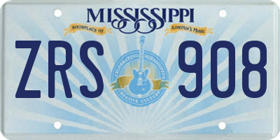MS license plate ZRS908