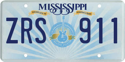 MS license plate ZRS911