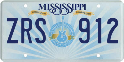 MS license plate ZRS912