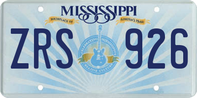 MS license plate ZRS926
