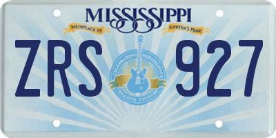 MS license plate ZRS927