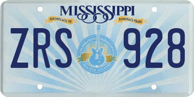 MS license plate ZRS928