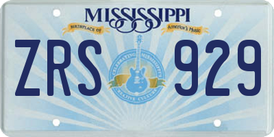 MS license plate ZRS929