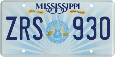 MS license plate ZRS930