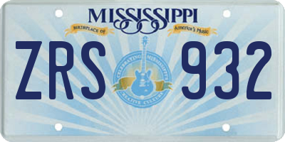 MS license plate ZRS932