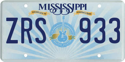 MS license plate ZRS933