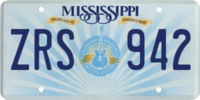 MS license plate ZRS942