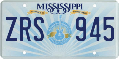 MS license plate ZRS945