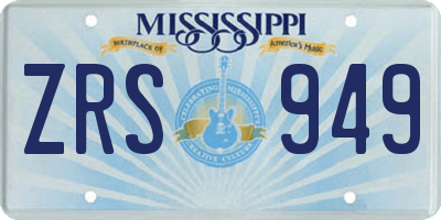 MS license plate ZRS949