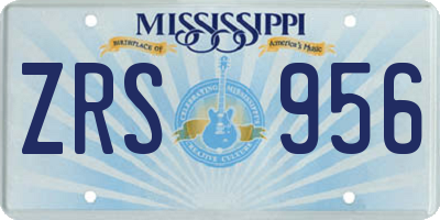 MS license plate ZRS956