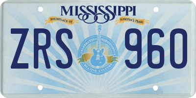 MS license plate ZRS960