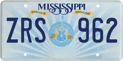 MS license plate ZRS962