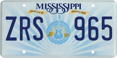 MS license plate ZRS965