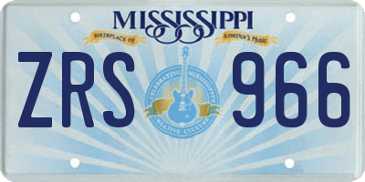 MS license plate ZRS966
