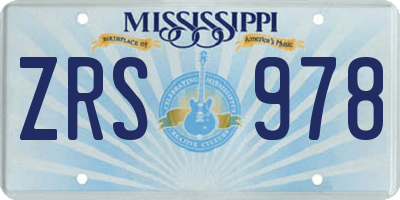 MS license plate ZRS978
