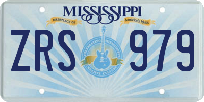 MS license plate ZRS979