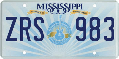 MS license plate ZRS983