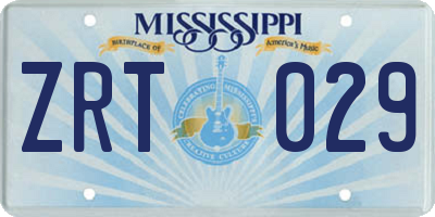 MS license plate ZRT029