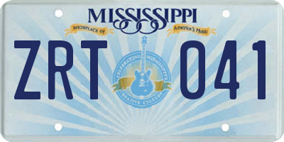 MS license plate ZRT041