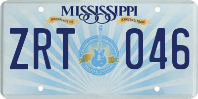 MS license plate ZRT046