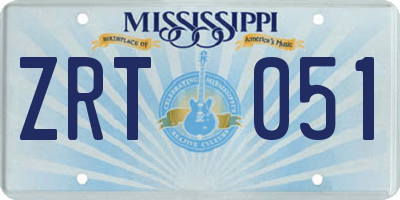 MS license plate ZRT051