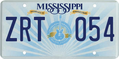 MS license plate ZRT054