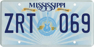 MS license plate ZRT069