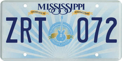 MS license plate ZRT072