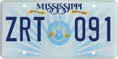 MS license plate ZRT091