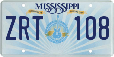 MS license plate ZRT108