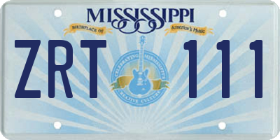 MS license plate ZRT111