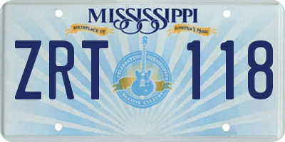 MS license plate ZRT118