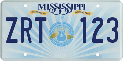 MS license plate ZRT123