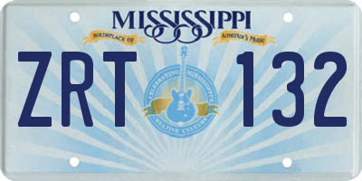 MS license plate ZRT132