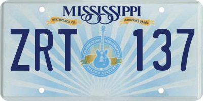 MS license plate ZRT137