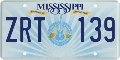 MS license plate ZRT139