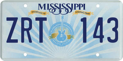 MS license plate ZRT143