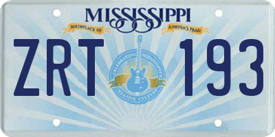 MS license plate ZRT193