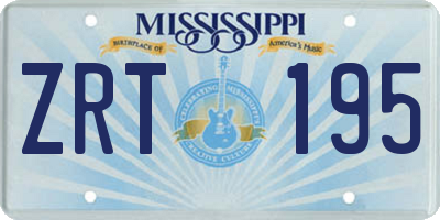 MS license plate ZRT195